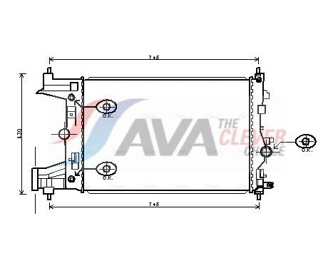 Radiator, engine cooling OLA2545 Ava Quality Cooling