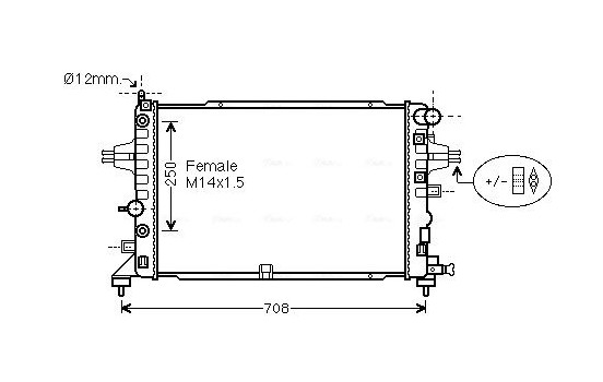 Radiator, engine cooling OLA2625 Ava Quality Cooling