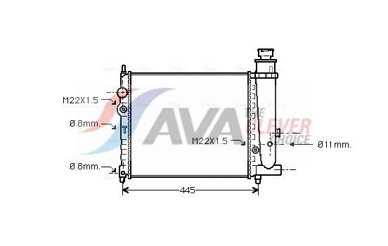 Radiator, engine cooling PE2073 Ava Quality Cooling