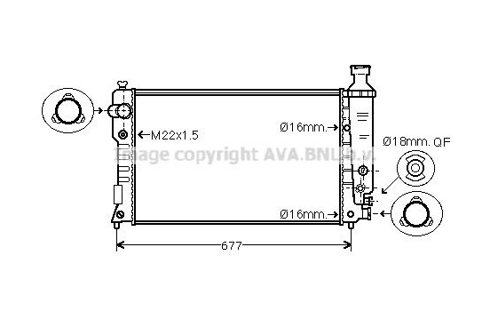 Radiator, engine cooling PE2126 Ava Quality Cooling