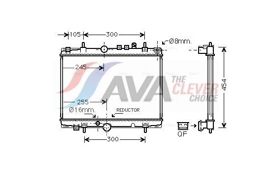 Radiator, engine cooling PE2235 Ava Quality Cooling