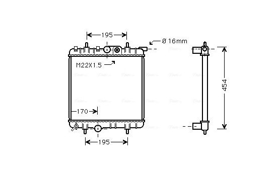 Radiator, engine cooling PE2243 Ava Quality Cooling