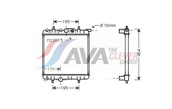 Radiator, engine cooling PE2243 Ava Quality Cooling