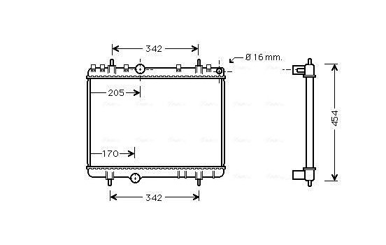 Radiator, engine cooling PE2265 Ava Quality Cooling