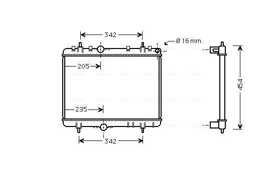 Radiator, engine cooling PE2267 Ava Quality Cooling