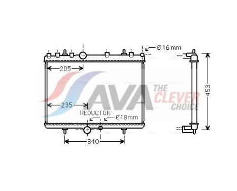 Radiator, engine cooling PE2269 Ava Quality Cooling