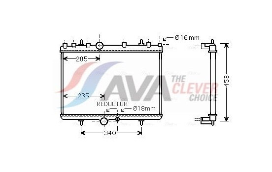 Radiator, engine cooling PE2269 Ava Quality Cooling