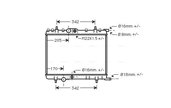 Radiator, engine cooling PE2300 Ava Quality Cooling