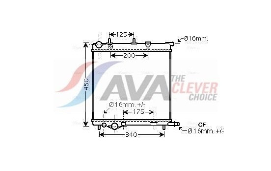 Radiator, engine cooling PE2368 Ava Quality Cooling