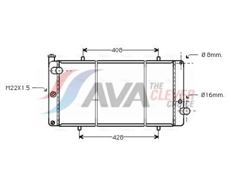 Radiator, engine cooling PEA2111 Ava Quality Cooling