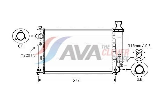 Radiator, engine cooling PEA2131 Ava Quality Cooling