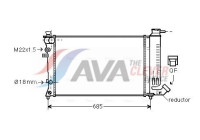 Radiator, engine cooling PEA2140 Ava Quality Cooling