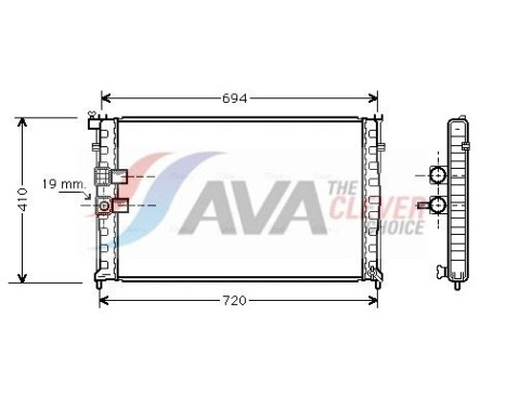 Radiator, engine cooling PEA2177 Ava Quality Cooling