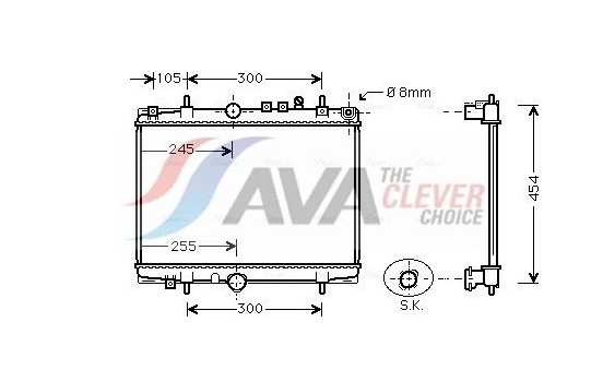 Radiator, engine cooling PEA2208 Ava Quality Cooling