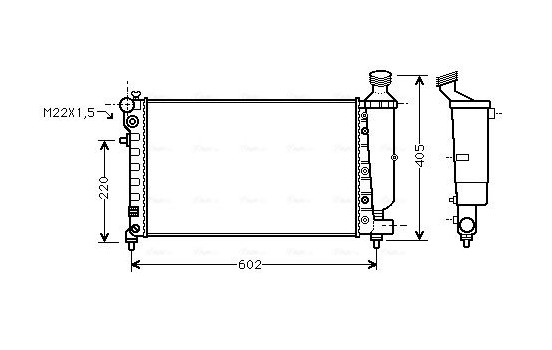 Radiator, engine cooling PEA2216 Ava Quality Cooling