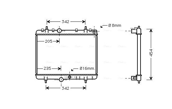 Radiator, engine cooling PEA2218 Ava Quality Cooling