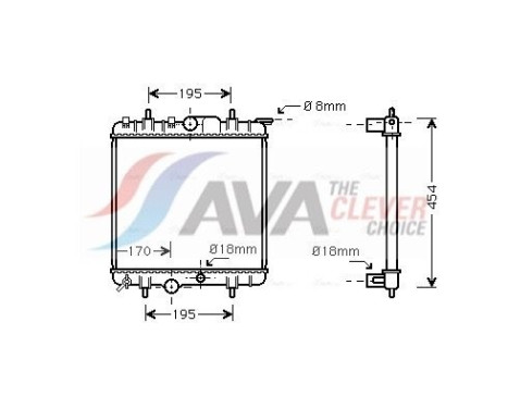 Radiator, engine cooling PEA2224 Ava Quality Cooling