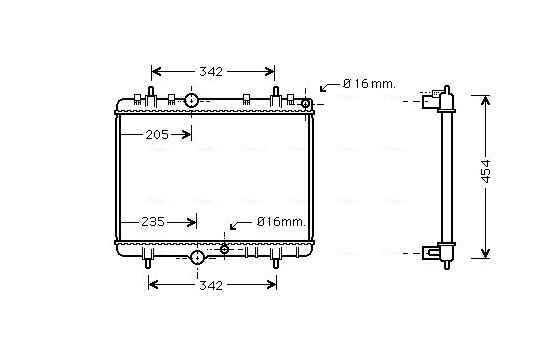 Radiator, engine cooling PEA2241 Ava Quality Cooling