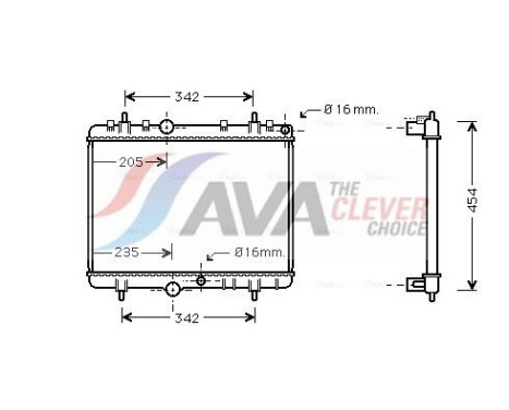 Radiator, engine cooling PEA2241 Ava Quality Cooling