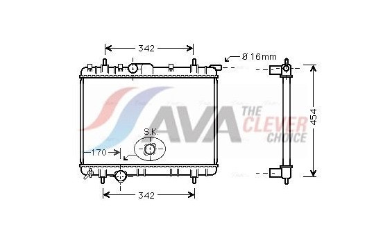 Radiator, engine cooling PEA2247 Ava Quality Cooling