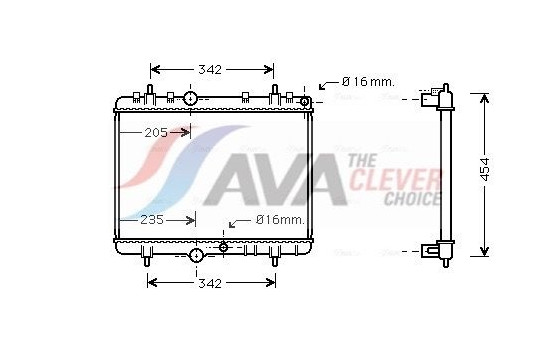 Radiator, engine cooling PEA2249 Ava Quality Cooling