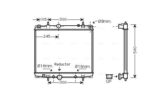 Radiator, engine cooling PEA2275 Ava Quality Cooling