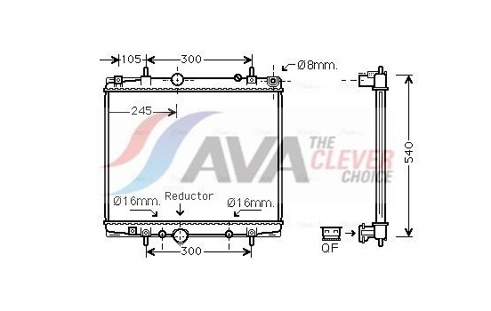 Radiator, engine cooling PEA2275 Ava Quality Cooling