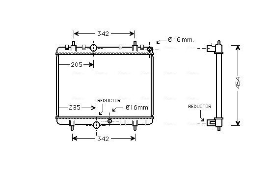 Radiator, engine cooling PEA2280 Ava Quality Cooling