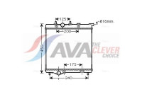 Radiator, engine cooling PEA2298 Ava Quality Cooling