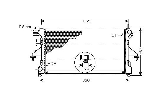 Radiator, engine cooling PEA2304 Ava Quality Cooling