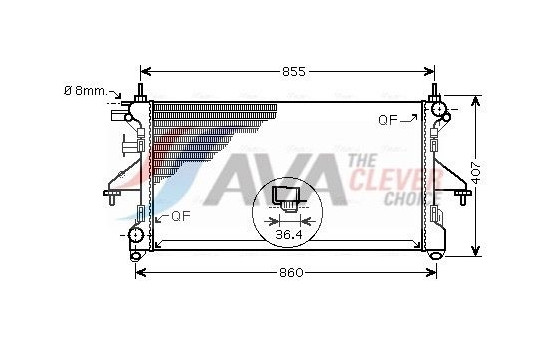 Radiator, engine cooling PEA2304 Ava Quality Cooling