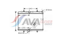 Radiator, engine cooling PEA2314 Ava Quality Cooling