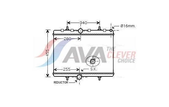 Radiator, engine cooling PEA2314 Ava Quality Cooling