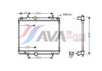 Radiator, engine cooling PEA2331 Ava Quality Cooling
