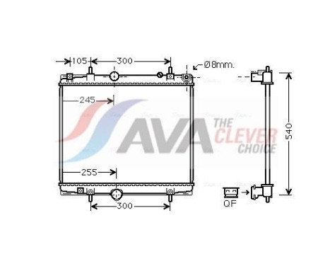 Radiator, engine cooling PEA2331 Ava Quality Cooling