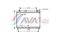 Radiator, engine cooling PEA2358 Ava Quality Cooling