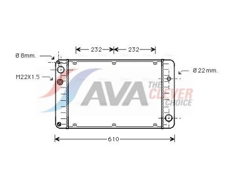 Radiator, engine cooling PR2004 Ava Quality Cooling