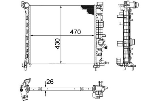 Radiator, engine cooling PREMIUM LINE