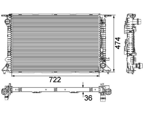 Radiator, engine cooling PREMIUM LINE, Image 2