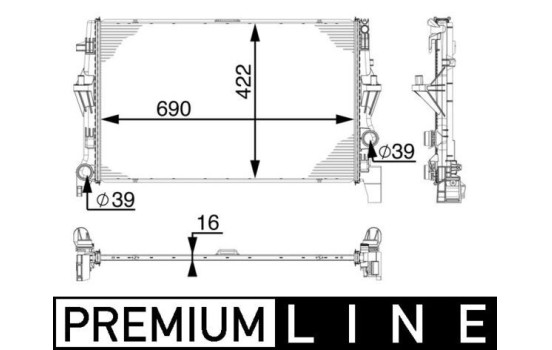 Radiator, engine cooling PREMIUM LINE