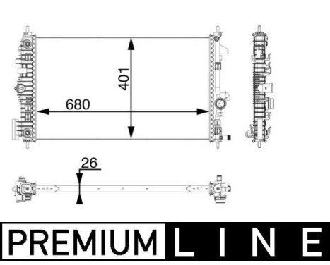 Radiator, engine cooling PREMIUM LINE