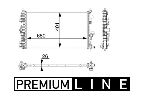 Radiator, engine cooling PREMIUM LINE