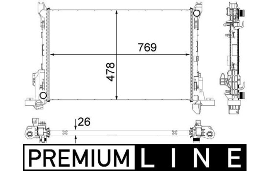 Radiator, engine cooling PREMIUM LINE