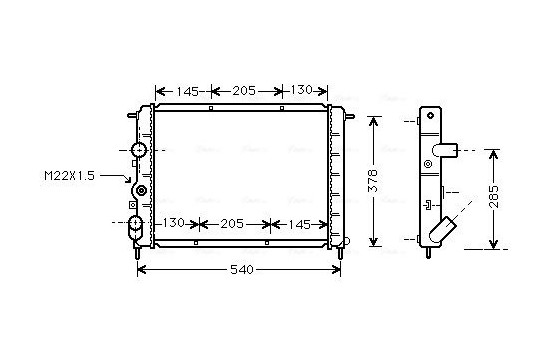 Radiator, engine cooling RT2258 Ava Quality Cooling