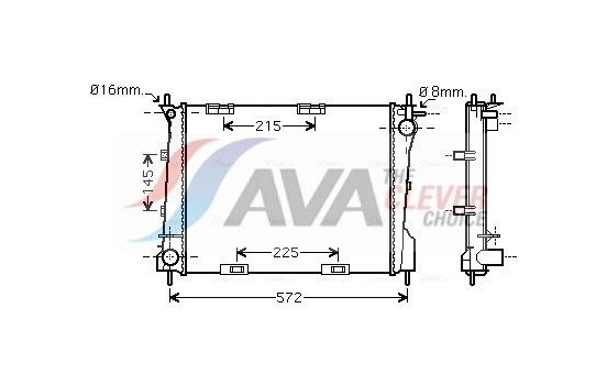 Radiator, engine cooling RT2372 Ava Quality Cooling