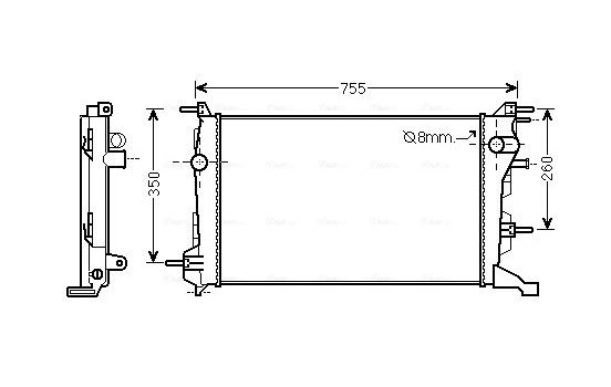 Radiator, engine cooling RT2410 Ava Quality Cooling