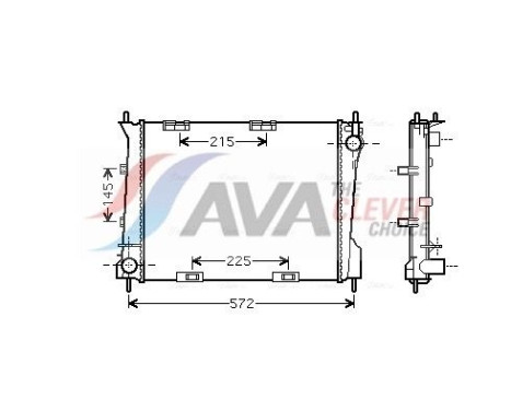 Radiator, engine cooling RT2554 Ava Quality Cooling