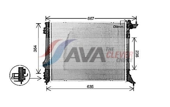 Radiator, engine cooling RT2647 Ava Quality Cooling, Image 2
