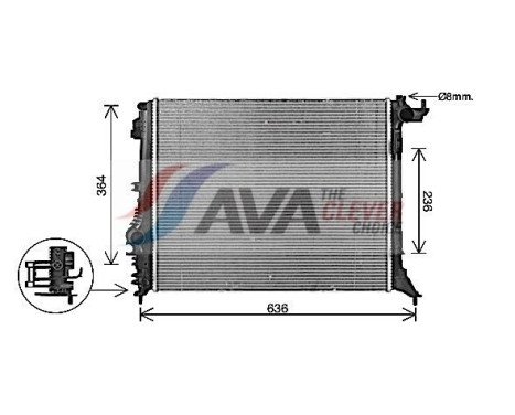 Radiator, engine cooling RT2648 Ava Quality Cooling, Image 2