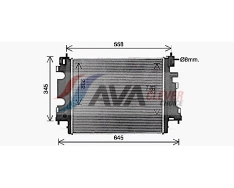 Radiator, engine cooling RT2659 Ava Quality Cooling, Image 2